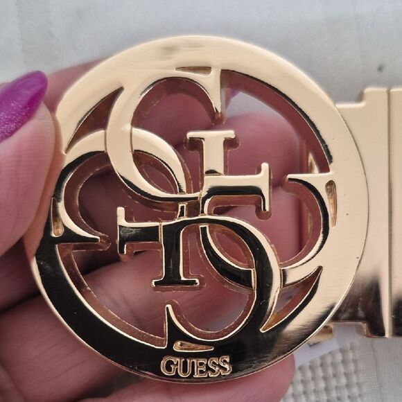 Guess Black Belt with Gold Logo Buckle - Picture 2 of 16